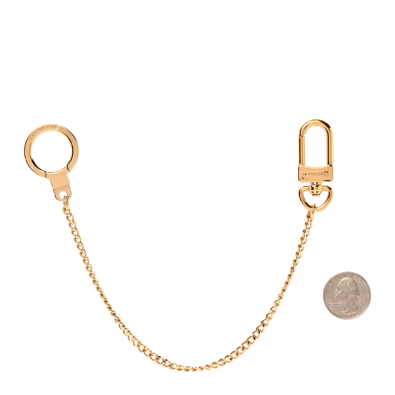 Louis Vuitton Metal Pochette Extender Key Ring Chain Gold 2 of 5