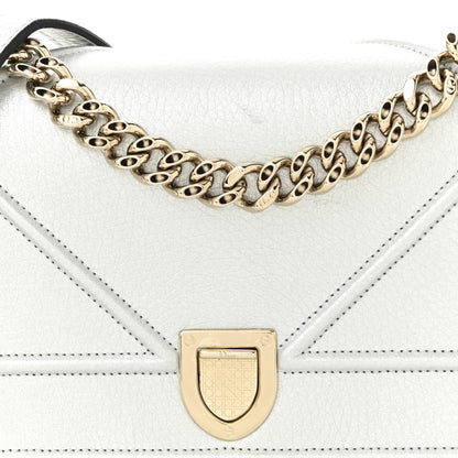 Christian Dior Metallic Calfskin Small Diorama Flap Bag Silver 8 of 11