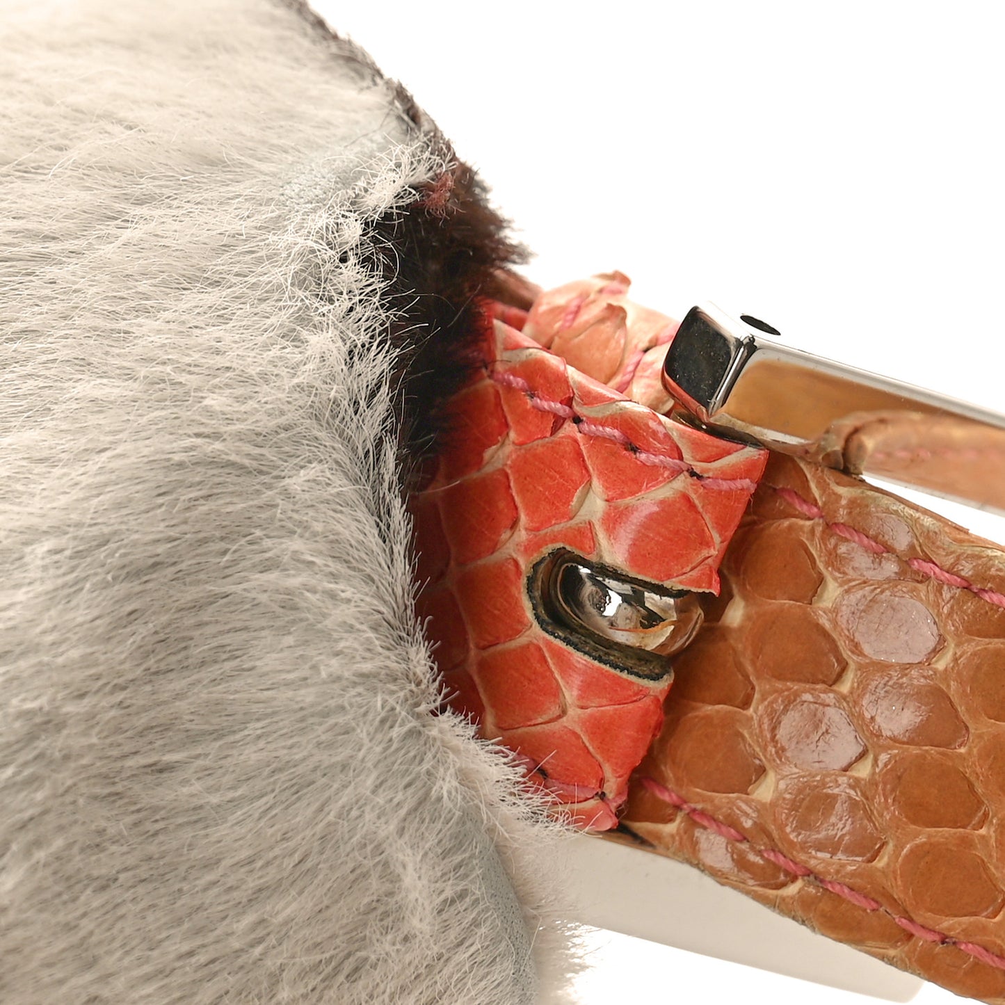 Calf Hair Snakeskin Baguette Black White Multicolor