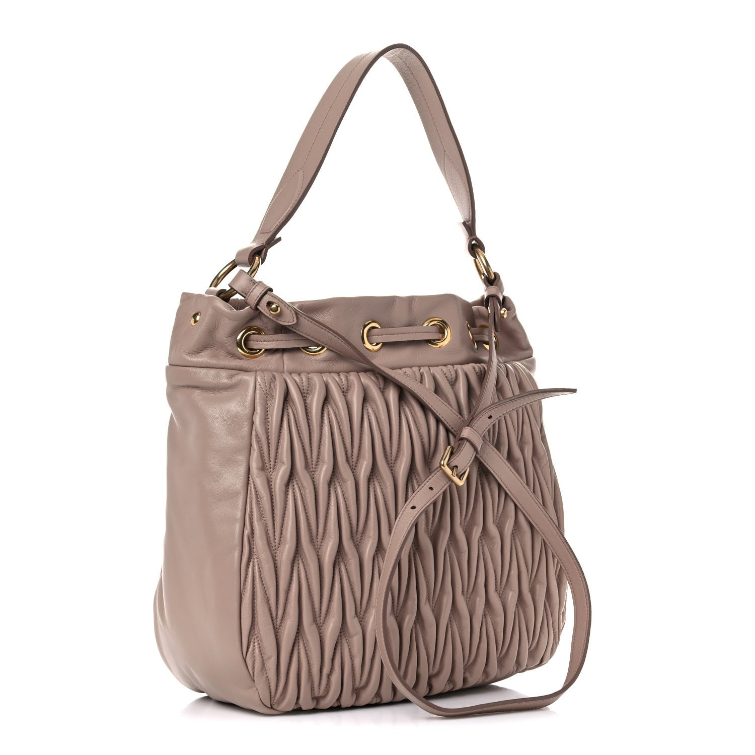 Miu Miu Nappa Matelasse Bucket Bag Cammeo 2 of 9