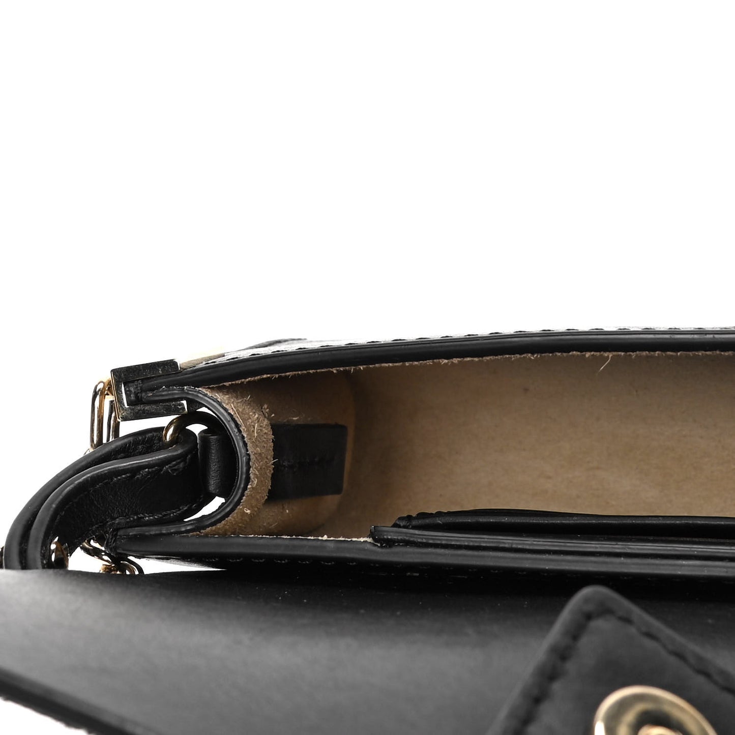Suede Calfskin Mini Faye Shoulder Bag Black