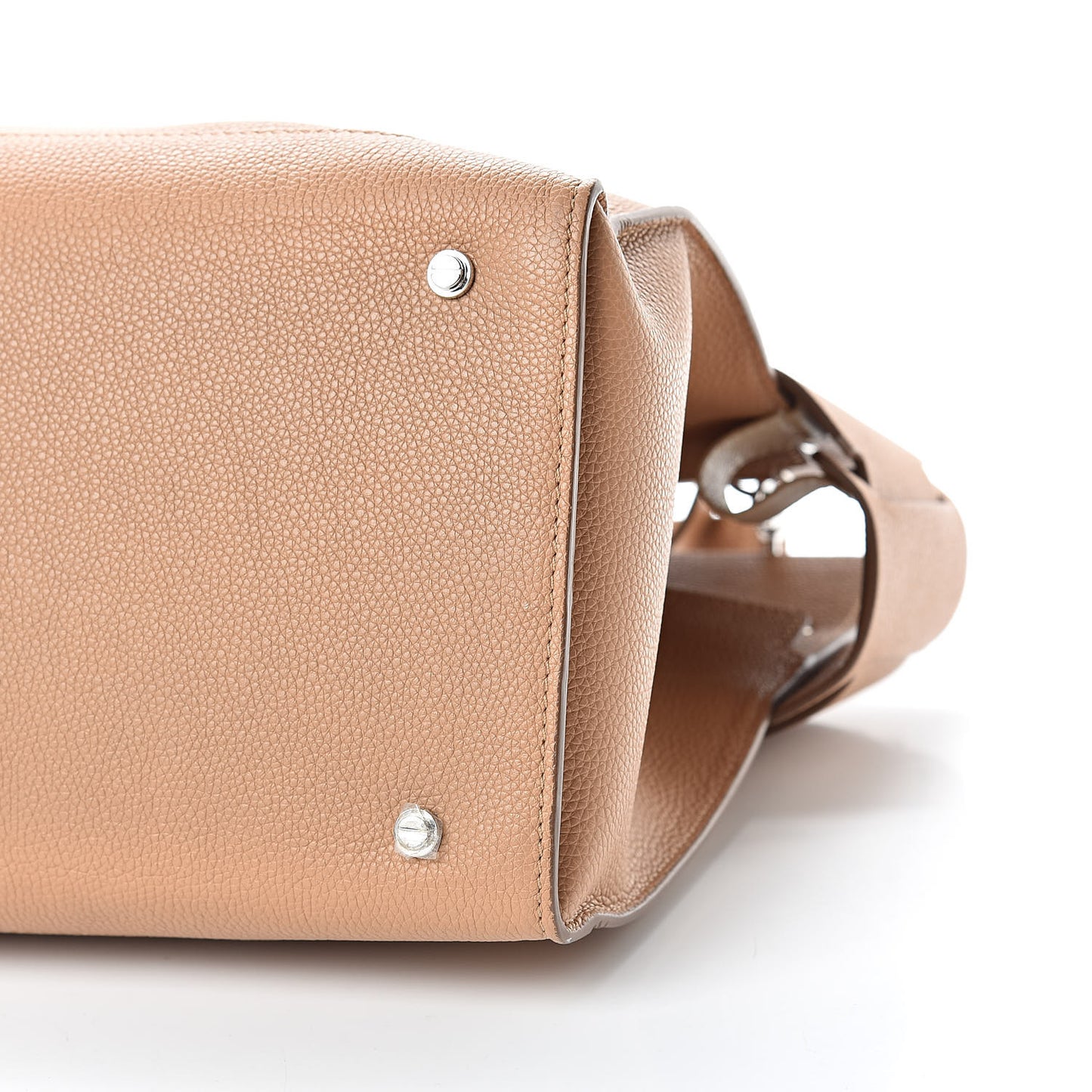 Grained Calfskin Medium Horizon Satchel Beige
