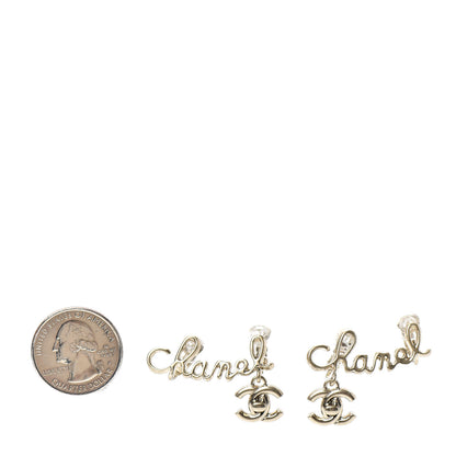 Chanel Metal Logo CC Turnlock Clip On Earrings Gold 2 of 4