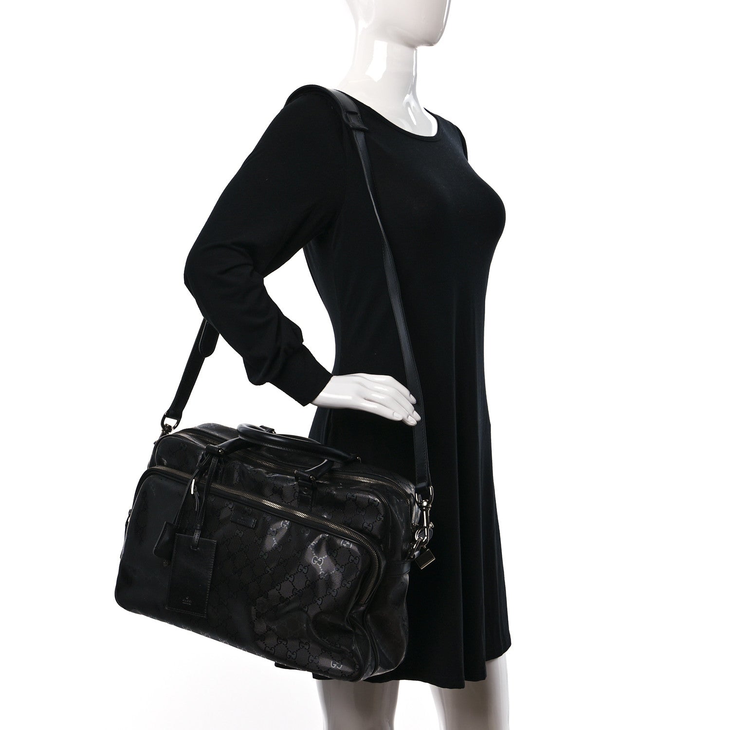 Gucci Imprime Monogram Medium Travel Bag Black 2 of 11