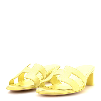 Hermes Epsom Oasis Sandals 36.5 Jaune Pollen 4 of 8