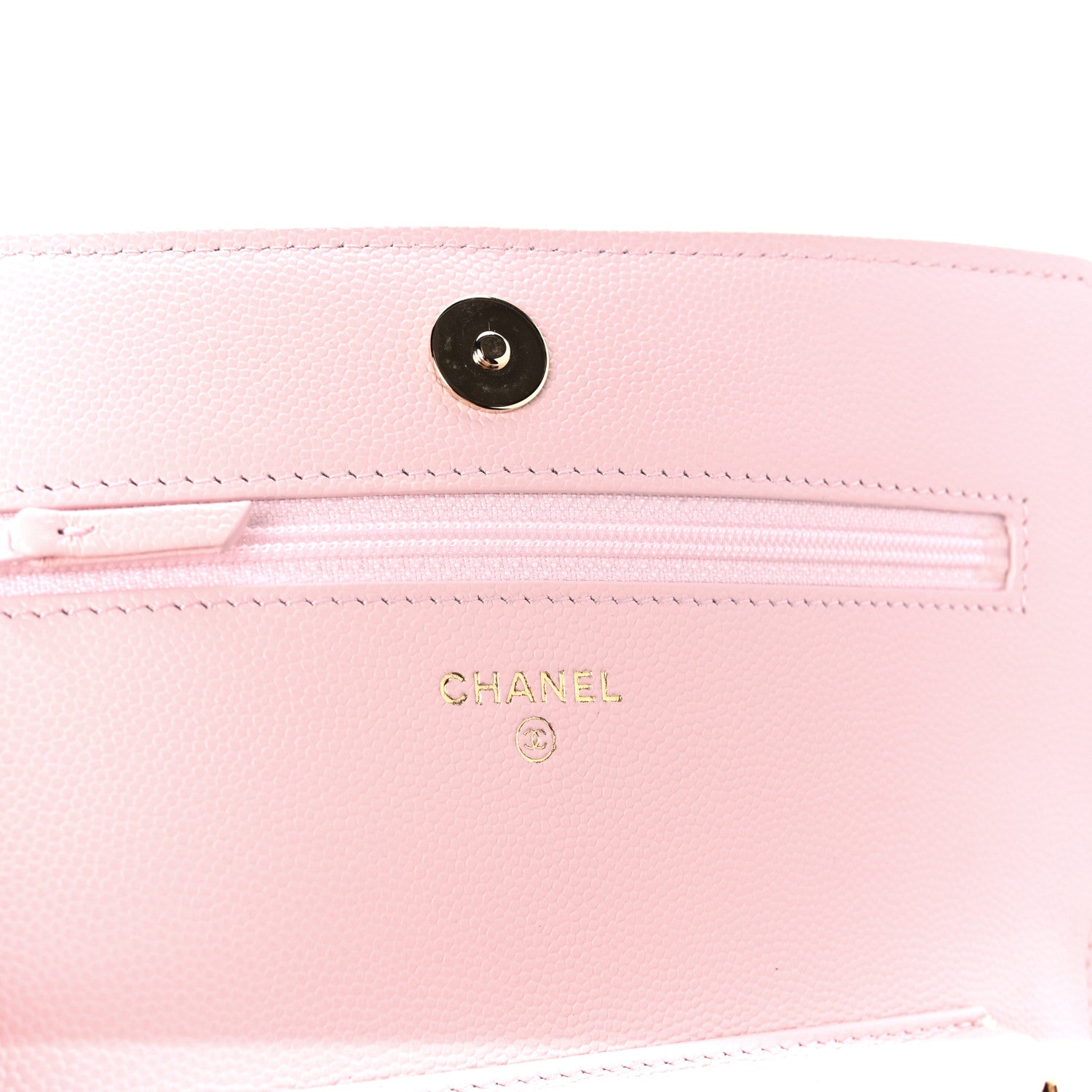Chanel Caviar Quilted Crystal CC Wallet On Chain WOC Light Pink 7 of 12