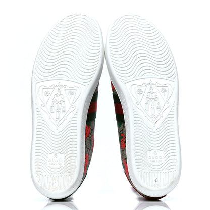 Gucci GG Supreme Monogram Strawberry Web Womens Ace Sneakers 40 Beige Multicolor Red Green 4 of 6