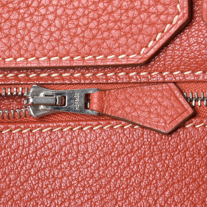Hermes Taurillon Clemence Birkin 35 Sanguine 23 of 33