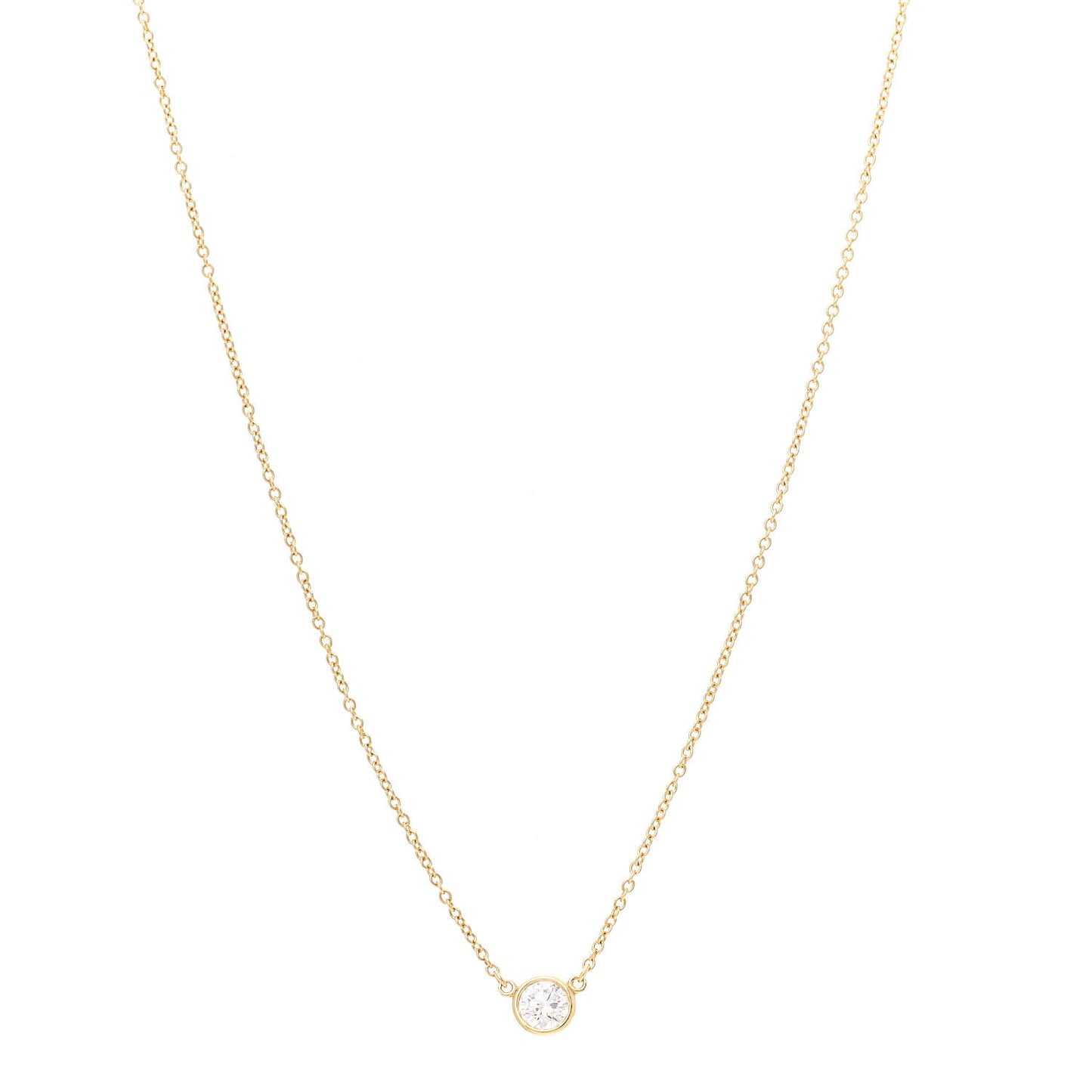 18K Yellow Gold Diamond .29ct Elsa Peretti Diamonds by the Yard Pendant Necklace