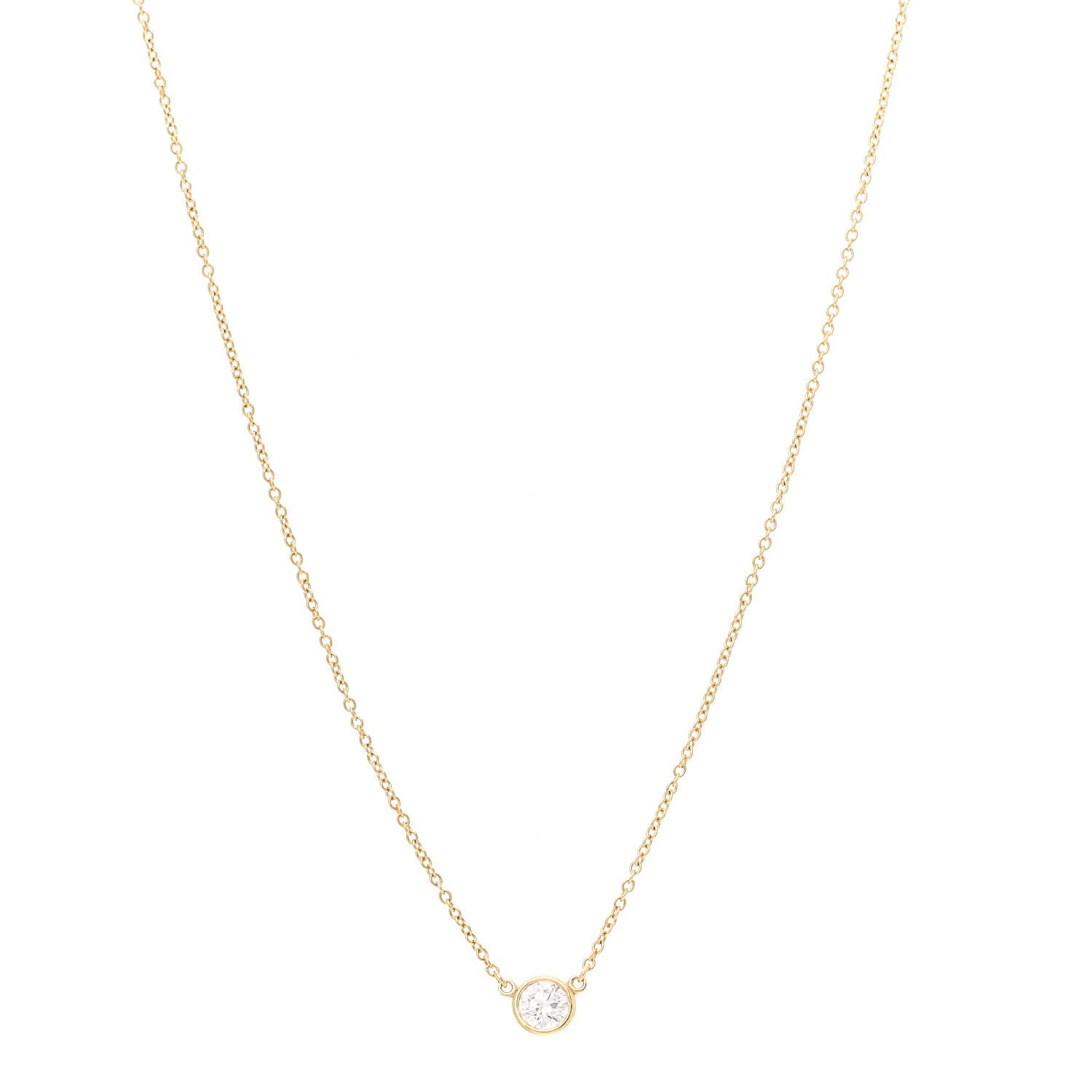 Tiffany 18K Yellow Gold Diamond .29ct Elsa Peretti Diamonds by the Yard Pendant Necklace 1 of 7
