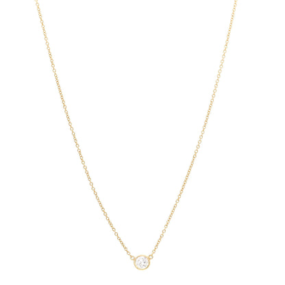 Tiffany 18K Yellow Gold Diamond .29ct Elsa Peretti Diamonds by the Yard Pendant Necklace 1 of 7