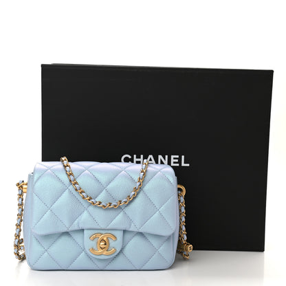 Chanel Iridescent Caviar Quilted Mini My Perfect Flap Light Blue 11 of 11