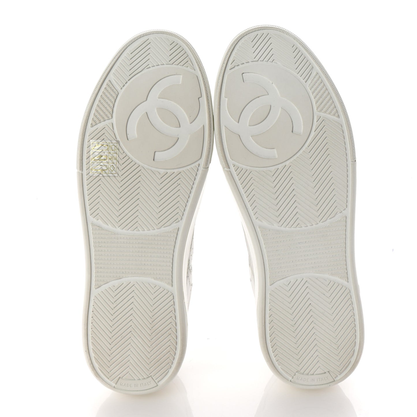 Calfskin CC Womens Sneakers 36 White
