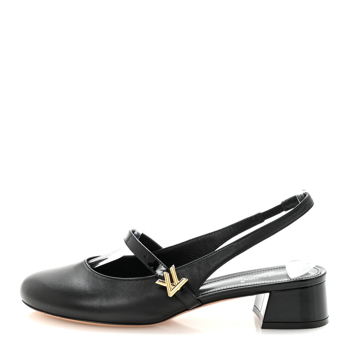 Lambskin Patent Romy Slingback Pumps 38 Black