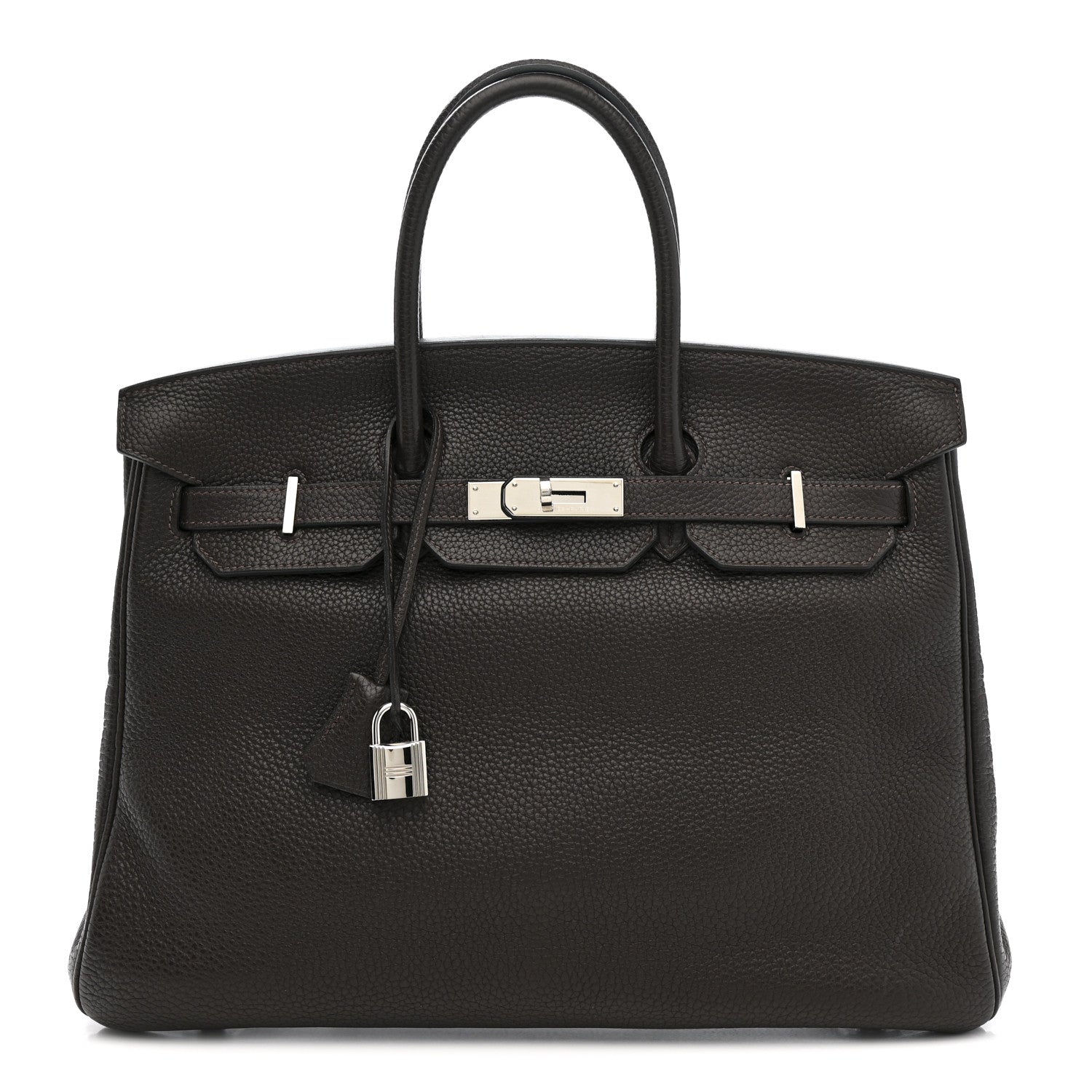 Hermes Taurillon Clemence Birkin 35 Chocolate 1 of 12