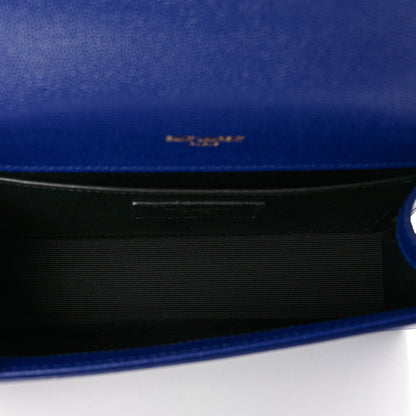 Saint Laurent Grain De Poudre Small Classic Monogram Kate Satchel Royal Blue 5 of 10