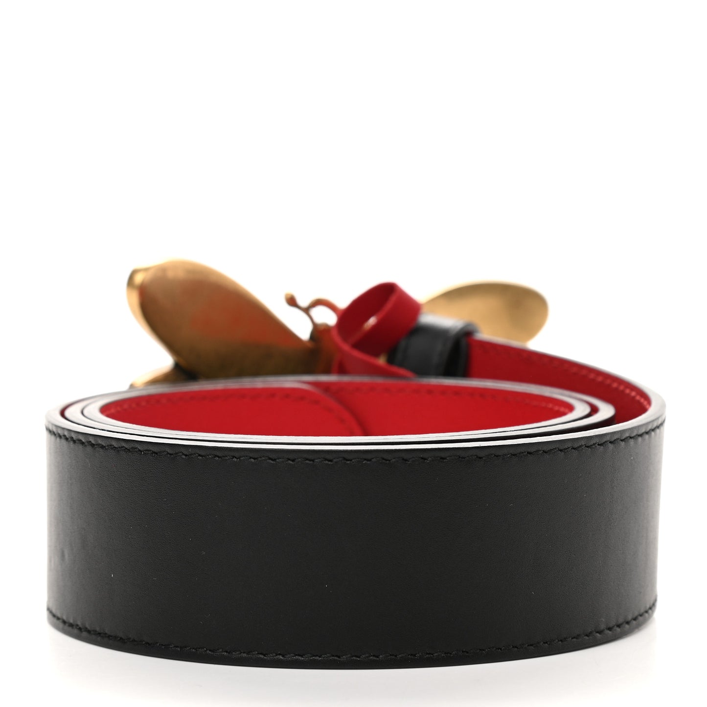 Calfskin Queen Margaret Bee Belt 90 36 Black