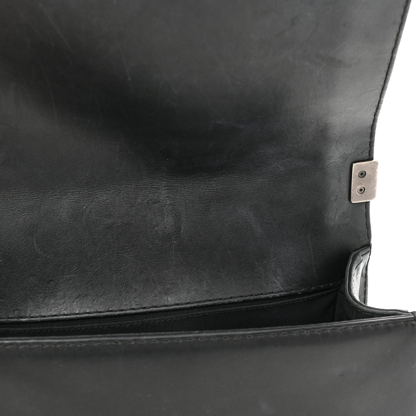 Calfskin Quilted Double Stitch New Medium Boy Flap Black