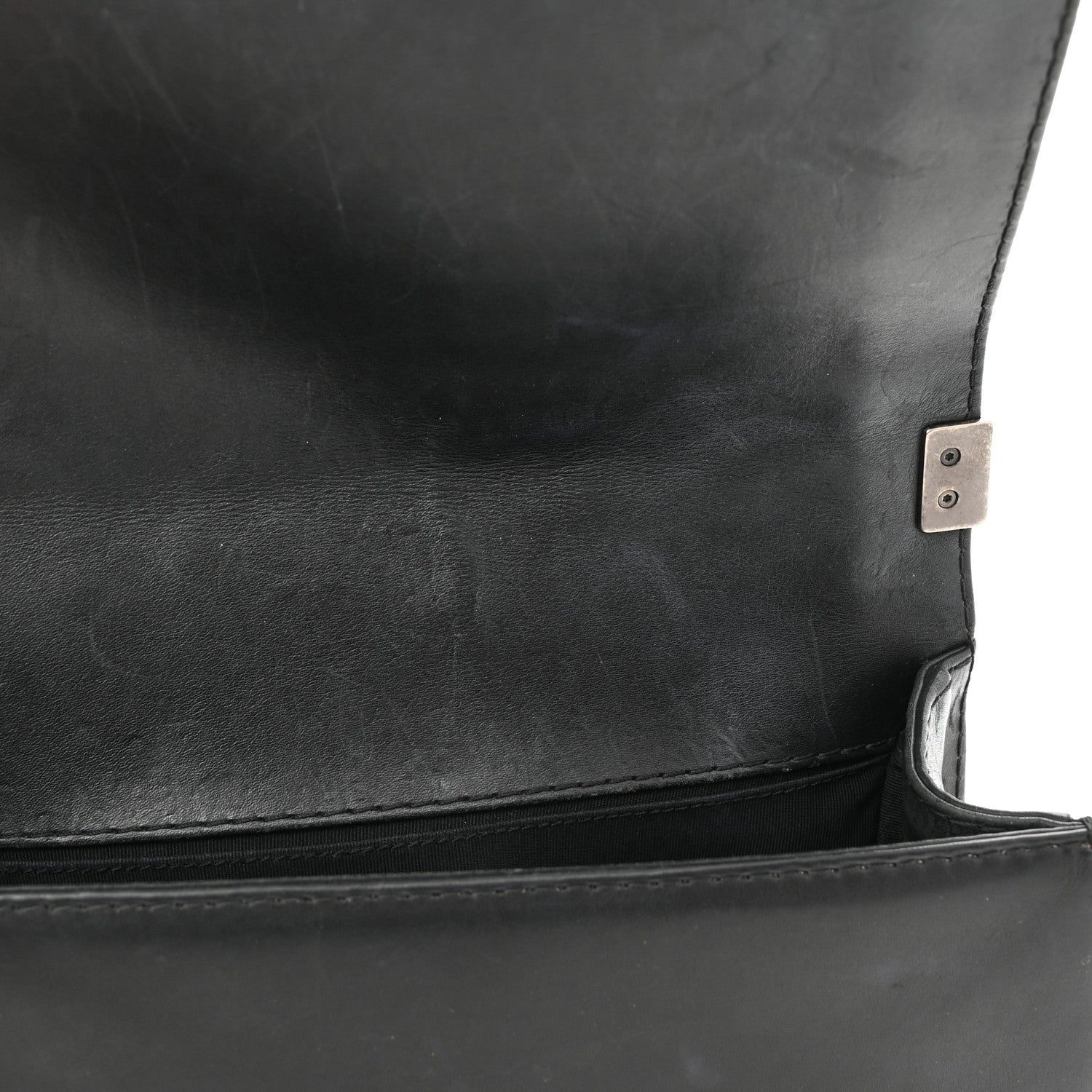 Chanel Calfskin Quilted Double Stitch New Medium Boy Flap Black 14 of 16