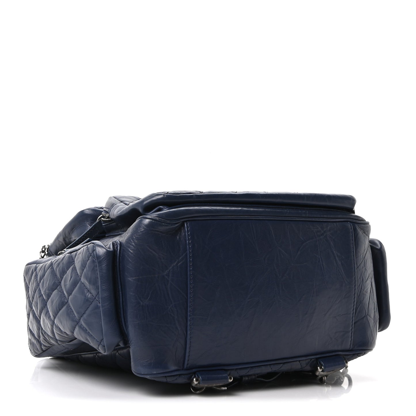Aged Calfskin Quilted Medium Casual Rock Airlines Backpack Blue