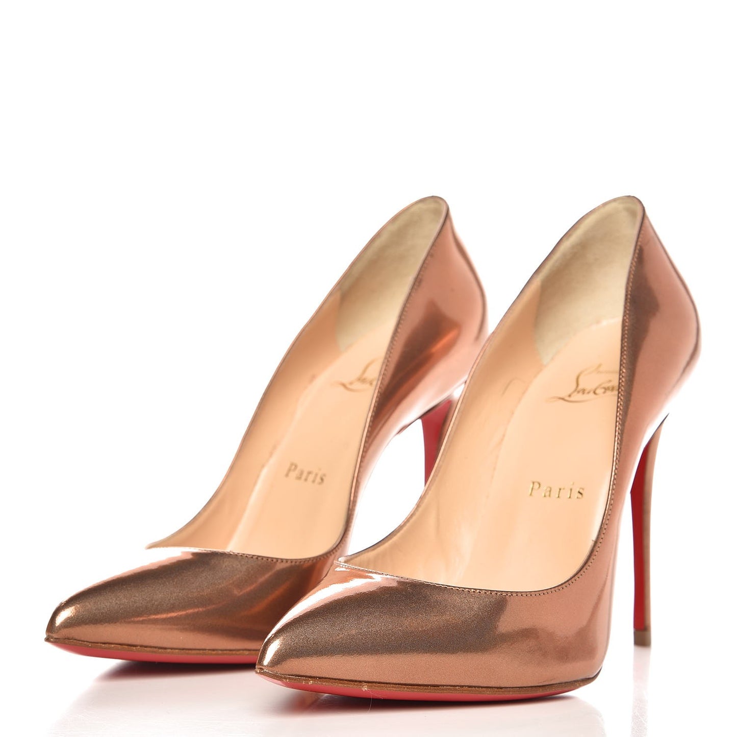Metallic Patent Pigalle Follies 100 Pumps 36.5 Cappuccino