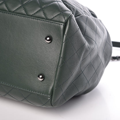 Chanel Lambskin Quilted Large Drawstring Shoulder Bag Green 6 of 9