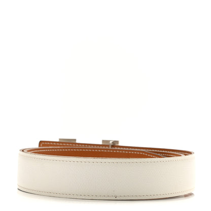 Hermes Epsom Box Strie H Belt 90 White Gold 2 of 7
