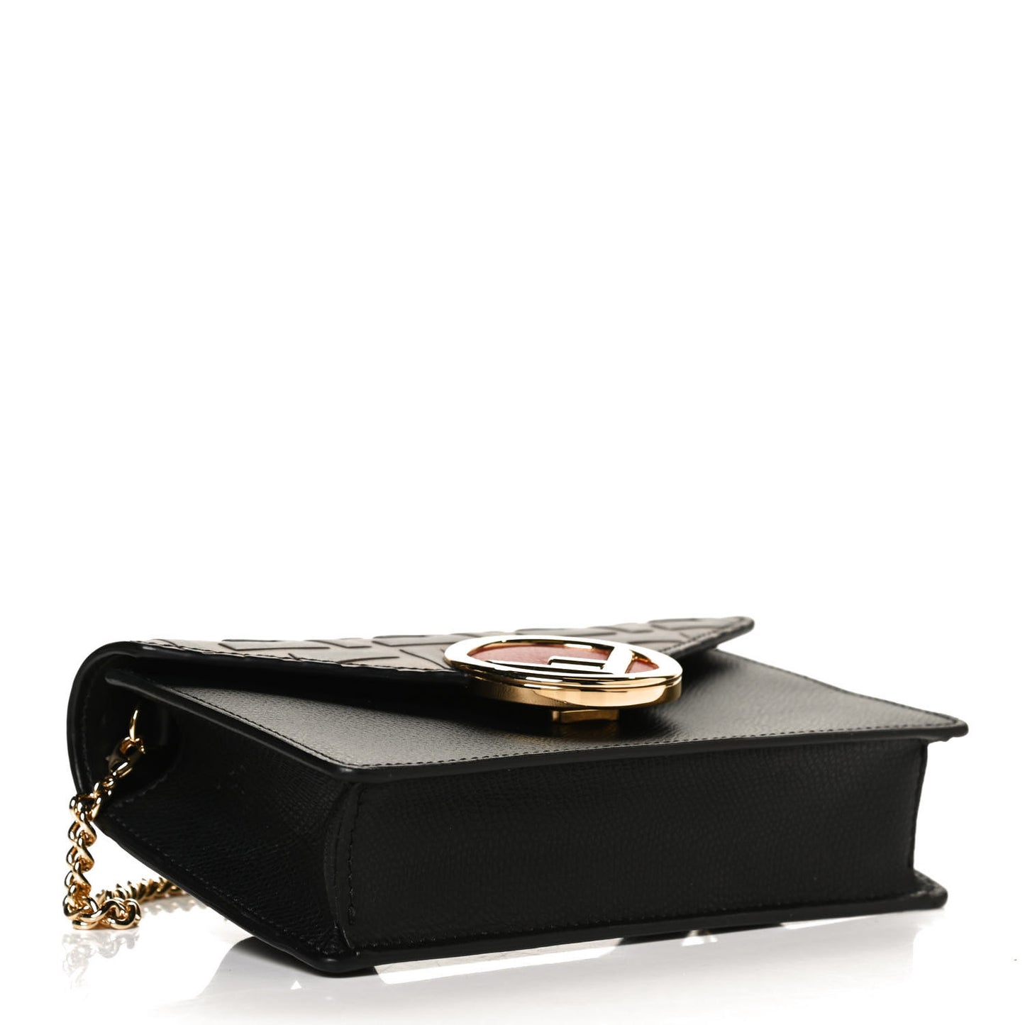 Vitello Cruise F is Fendi Bi-Color FF 1974 Embossed Envelope Belt Bag Maya Black