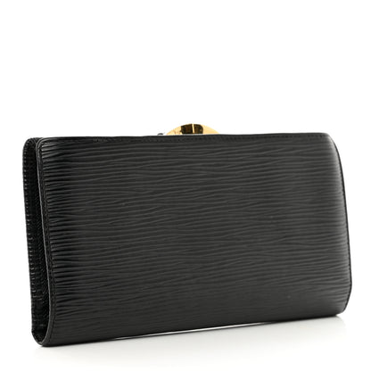 Louis Vuitton Epi Viennois Continental French Purse Wallet Black 3 of 12