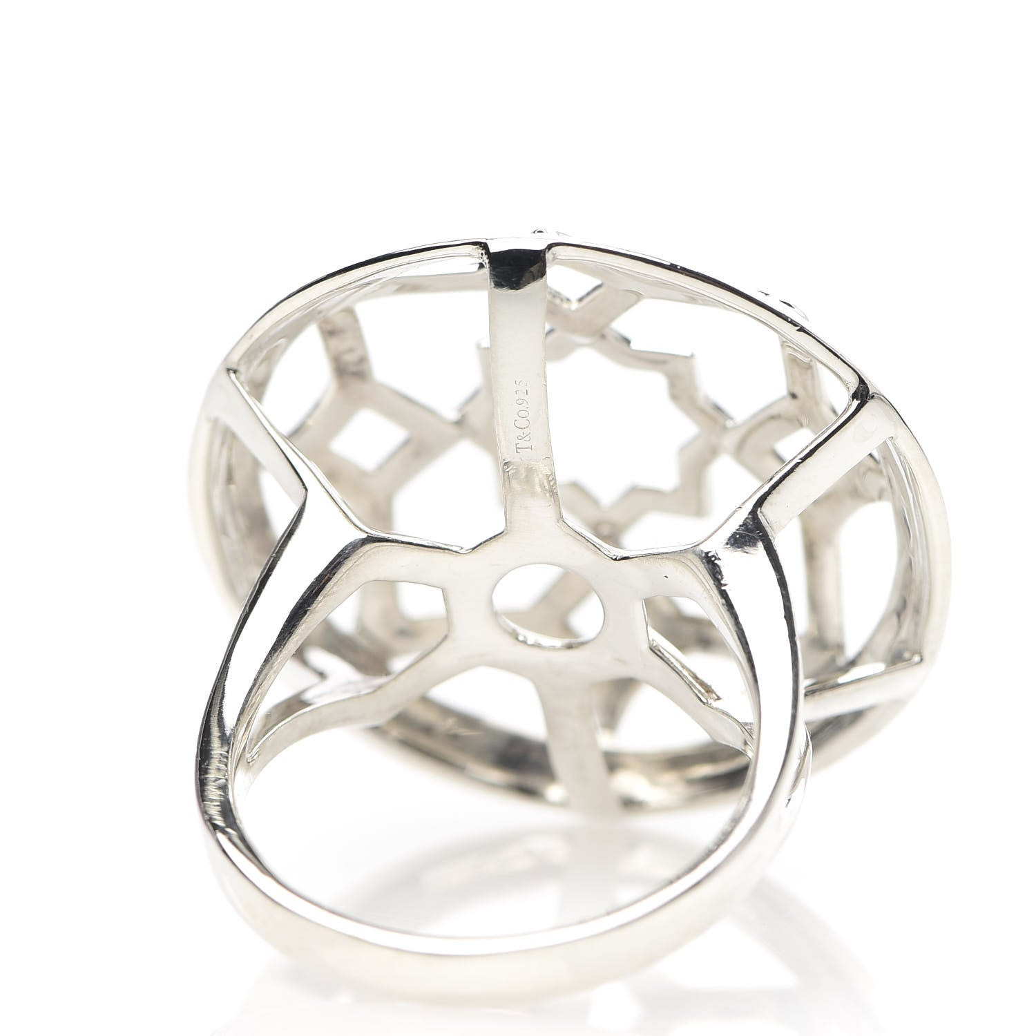 Tiffany Sterling Silver Paloma Picasso Zellige Medallion Ring 54 6.75 4 of 5