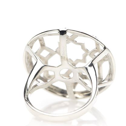 Tiffany Sterling Silver Paloma Picasso Zellige Medallion Ring 54 6.75 4 of 5