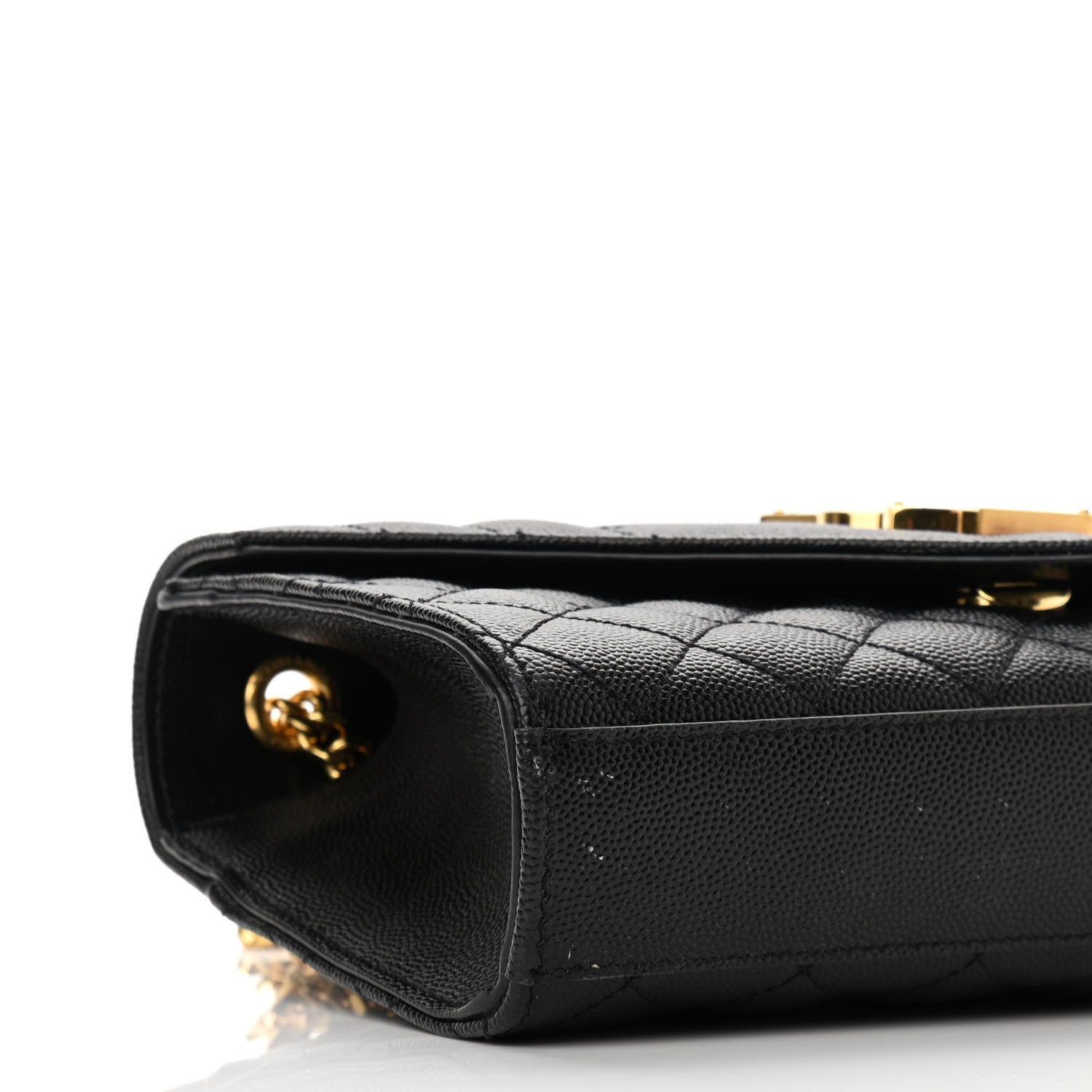 Saint Laurent Grain De Poudre Textured Mixed Matelasse Triquilt Small Monogram Satchel Black 8 of 11