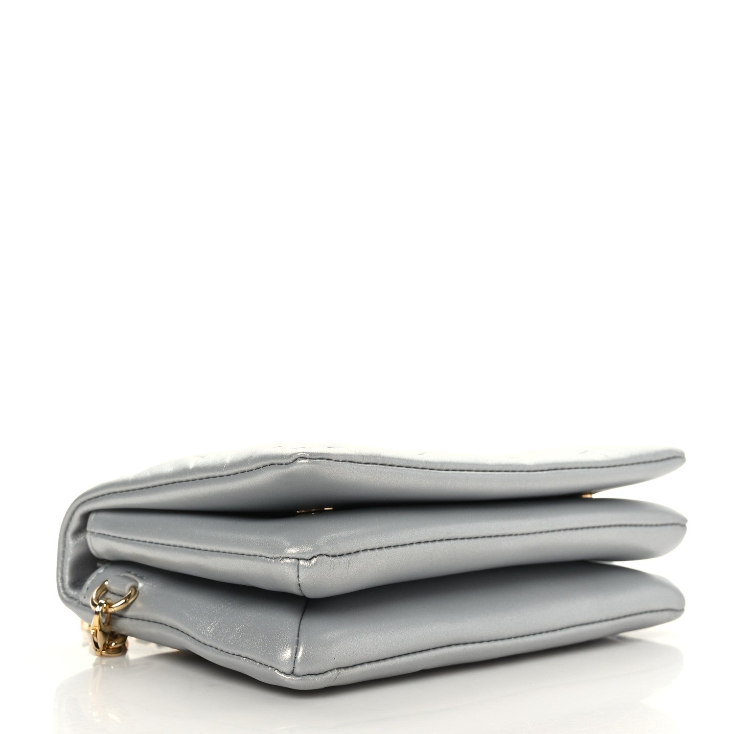 Louis Vuitton Metallic Lambskin Embossed Monogram Pochette Coussin Silver 3 of 8