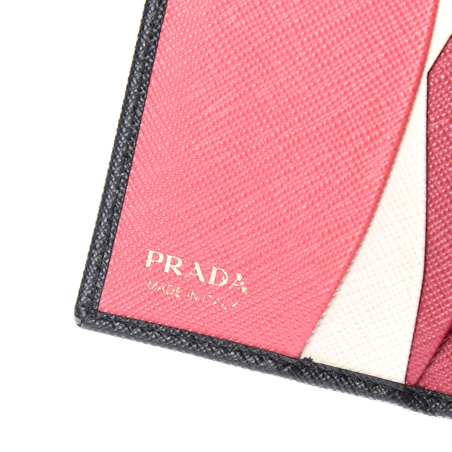 Prada Saffiano Multicolor Compact Flap Wallet Black Ibisco 7 of 8