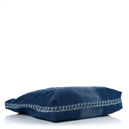 Chanel Denim Printed Shopping Bag Blue 5 of 13