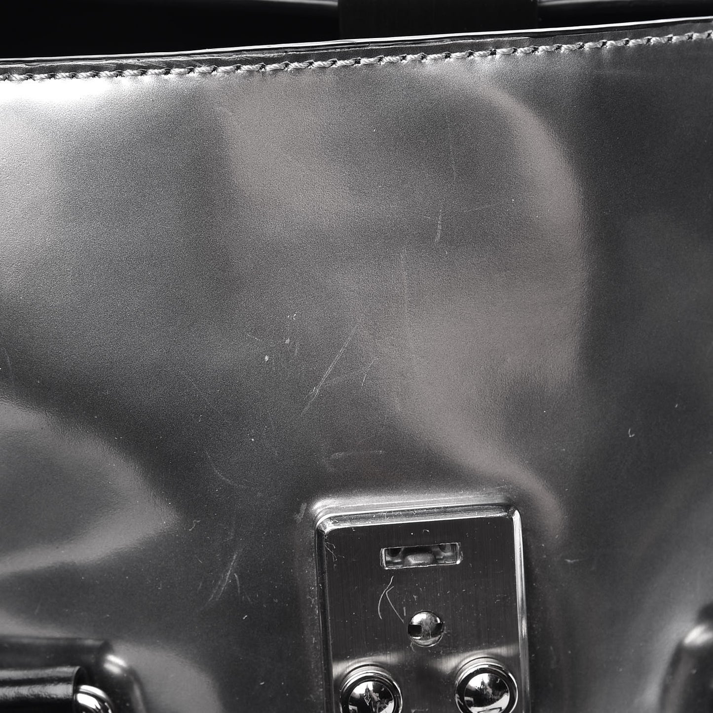 3.1 Smooth Calfskin Specchio Medium Pashli Satchel Black Silver