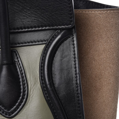 Celine Satin Calfskin Suede Micro Tri-Color Luggage Almond 10 of 15
