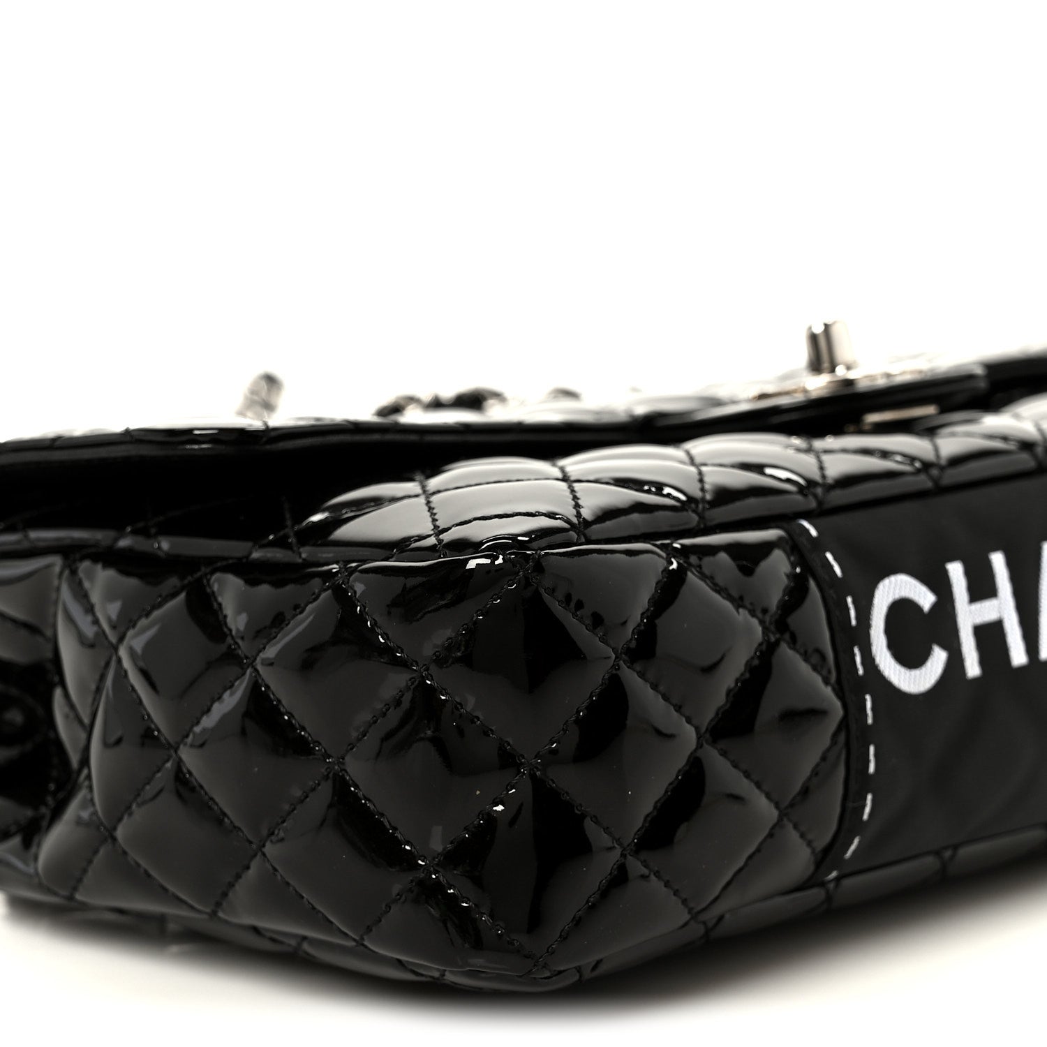 Chanel Patent Quilted Secret Label Medium Flap Black 11 of 12