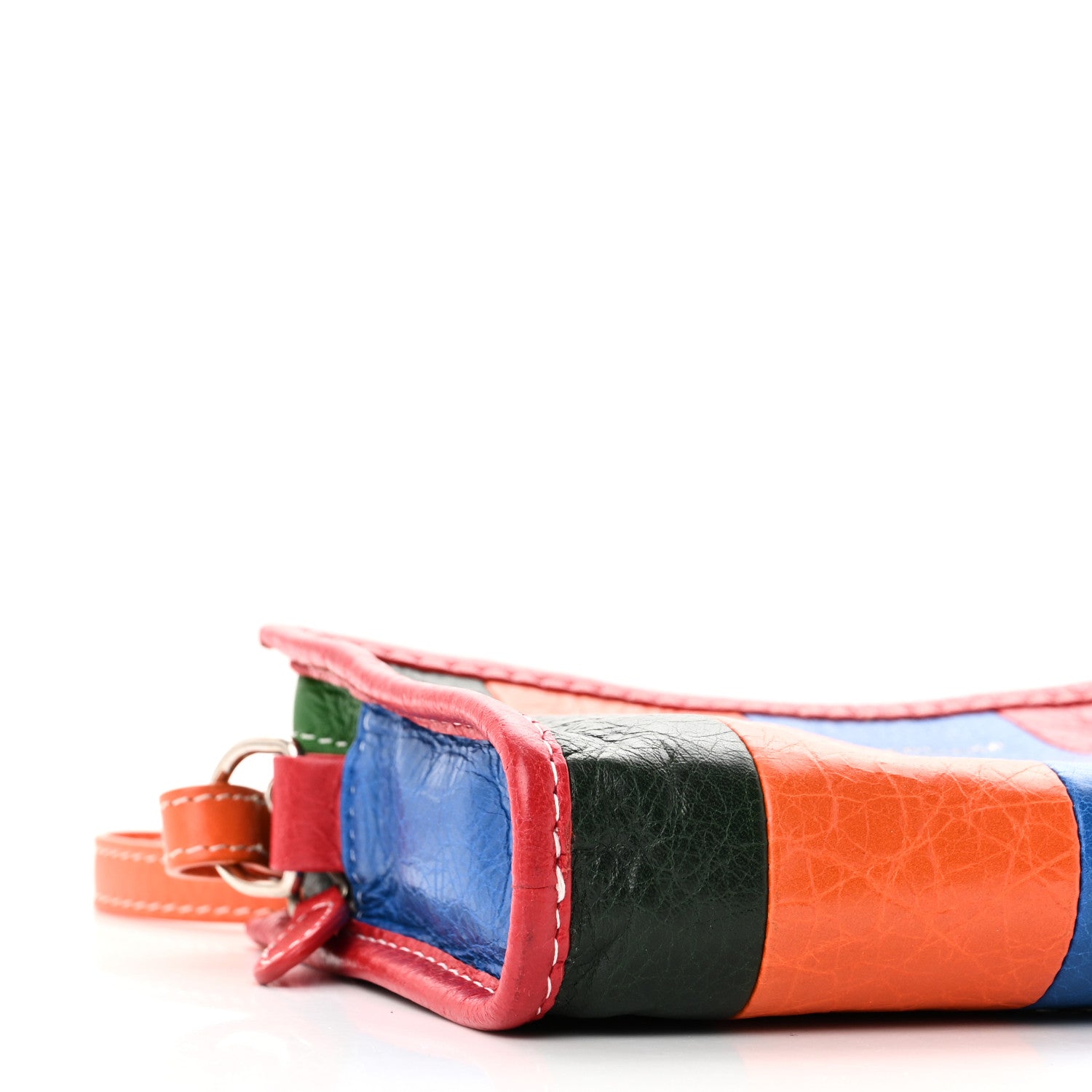 Balenciaga Veau Arena Multicolore Bazar Strap Clutch Vert Emeraude Black 8 of 9