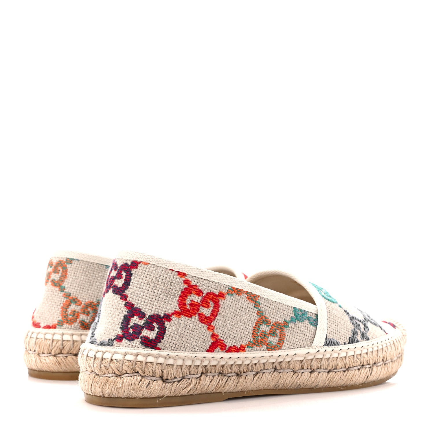 Gucci Linen Psychedelic Mini GG Monogram Espadrilles 38 Multicolor Mystic White 4 of 11