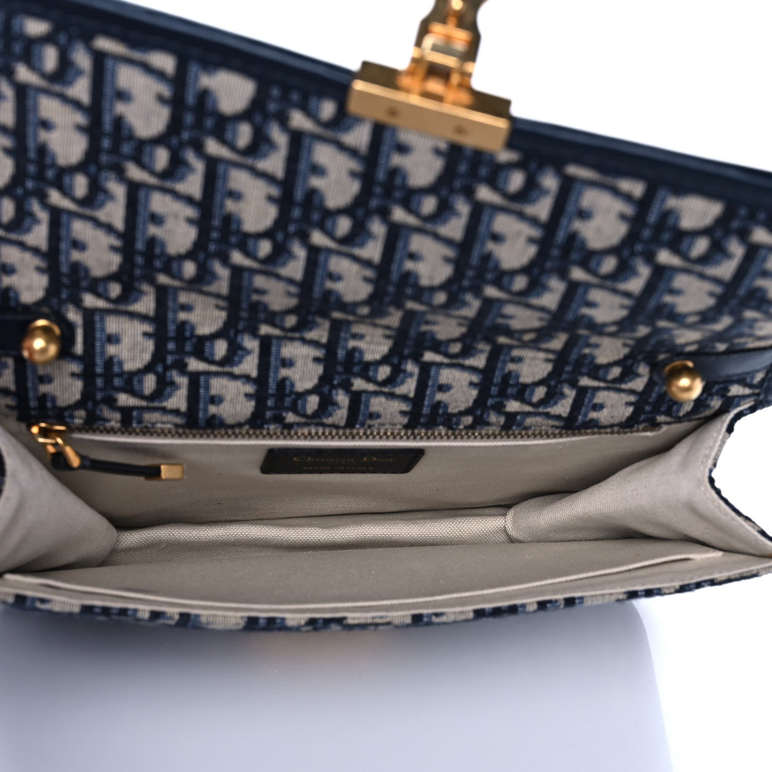 Christian Dior Oblique DiorAddict Flap Bag Navy Blue 5 of 14