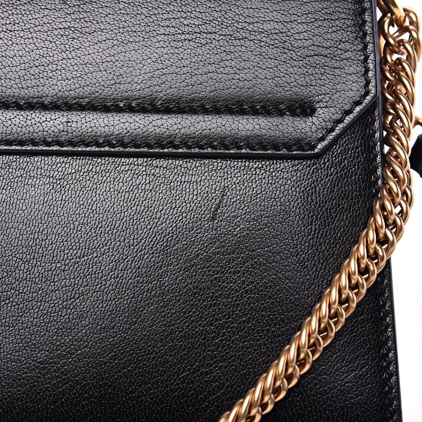 Calfskin Suede Leopard Print Small GV3 Shoulder Bag Black Chestnut