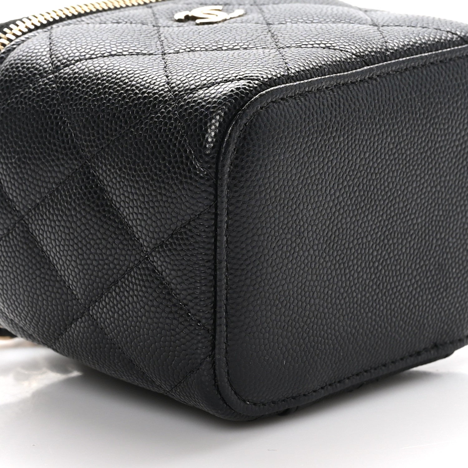 Chanel Caviar Quilted Mini Vanity Case With Chain Black 9 of 10