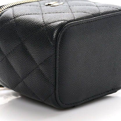 Chanel Caviar Quilted Mini Vanity Case With Chain Black 9 of 10