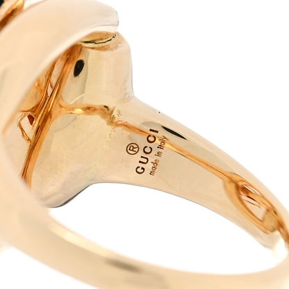 Gucci 8K Yellow Gold Diamond Malachite Coral Flora Scarab Ring 53 6.25 5 of 5