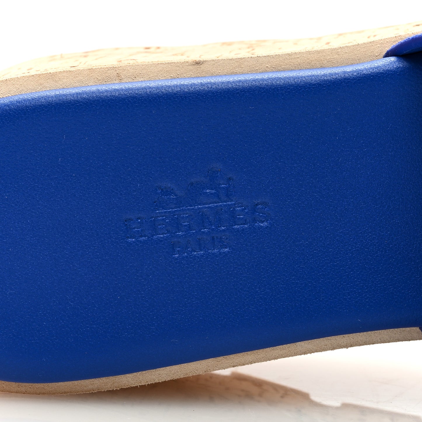 Suede Goatskin Cork Eze 30 Sandals 39 Bleu Ocean