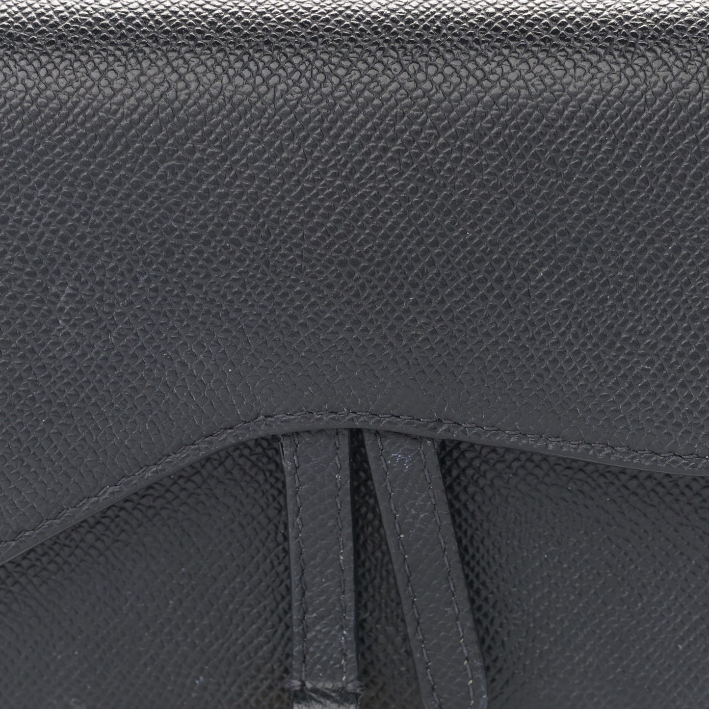 Grained Calfskin Saddle Belt Bag Black