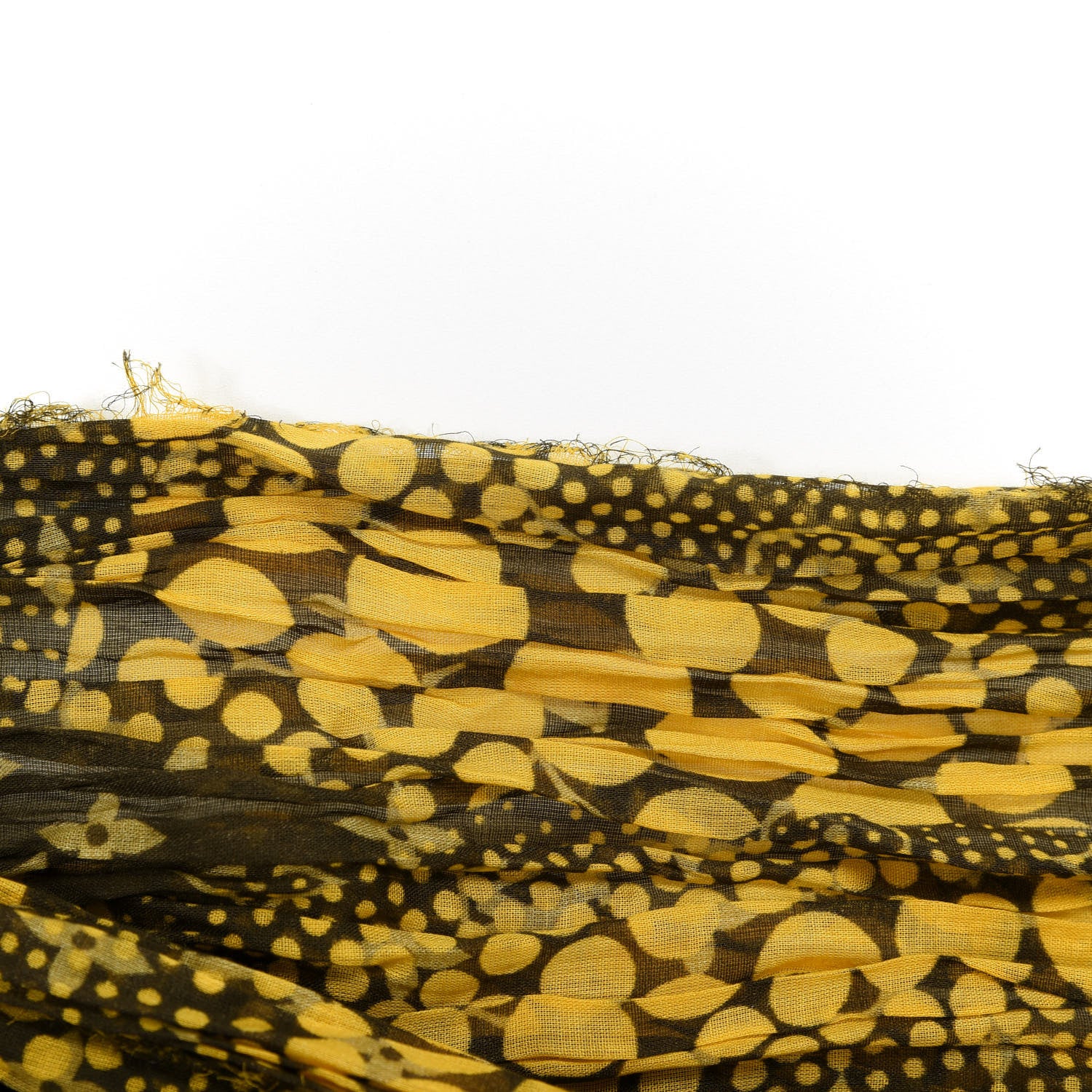 Louis Vuitton Cotton Monogram Kusama Infinity Dots Pareo Scarf Yellow 5 of 5