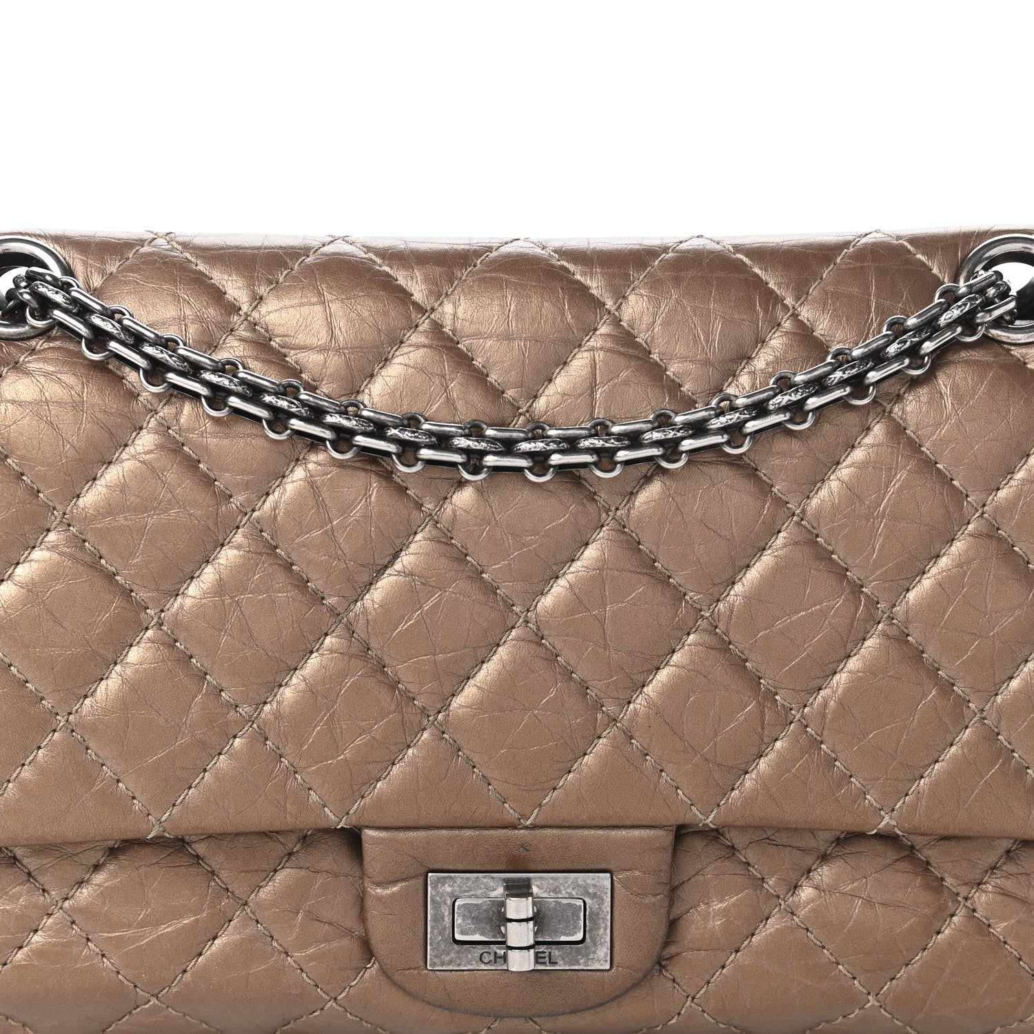 Chanel Metallic Aged Calfskin Quilted 2.55 Reissue 225 Flap Bronze 10 of 10