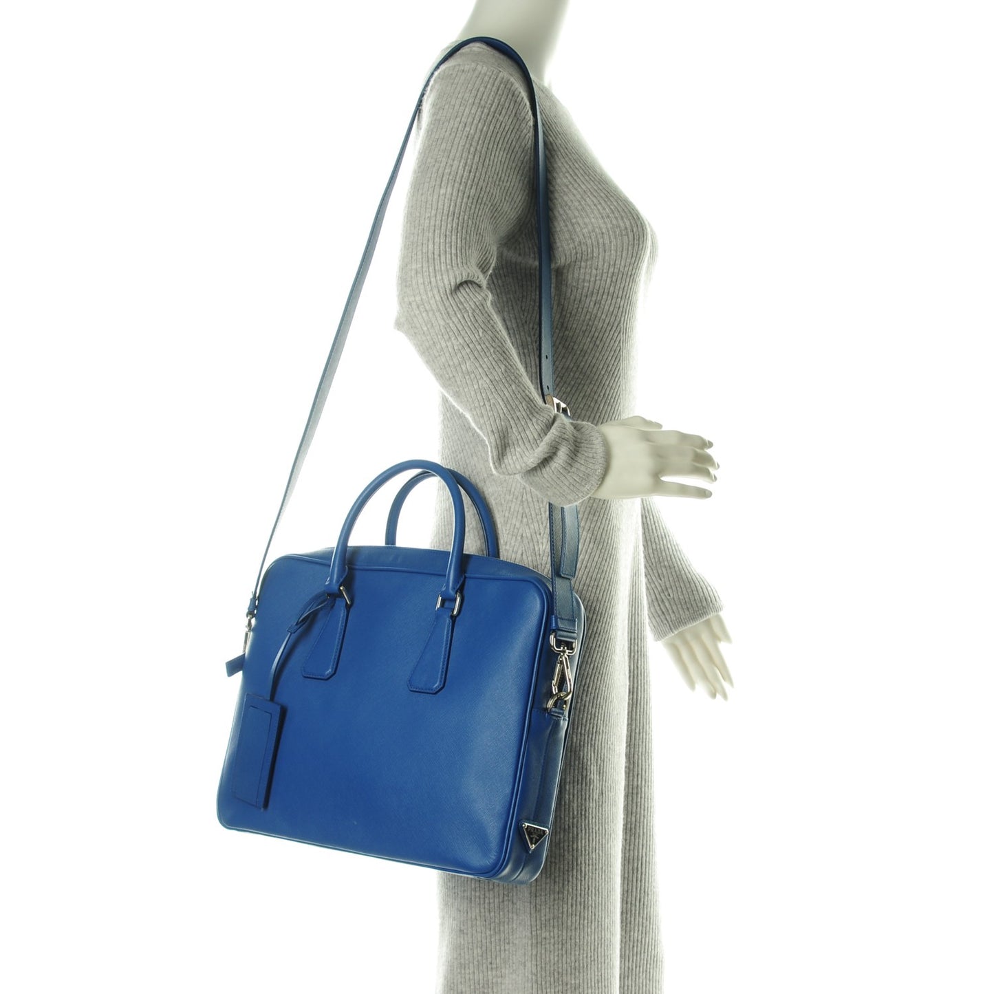 Saffiano Travel Briefcase Azzurro